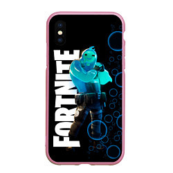 Чехол iPhone XS Max матовый Fortnite 003, цвет: 3D-розовый