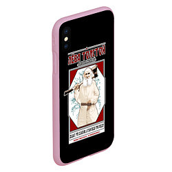 Чехол iPhone XS Max матовый Лева Толстой, цвет: 3D-розовый — фото 2
