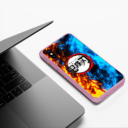 Чехол iPhone XS Max матовый KIMETSU NO YAIBA, цвет: 3D-розовый — фото 2