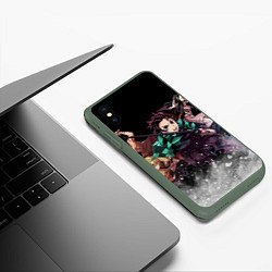 Чехол iPhone XS Max матовый KIMETSU NO YAIBA, цвет: 3D-темно-зеленый — фото 2