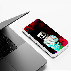 Чехол iPhone XS Max матовый Marshmello, цвет: 3D-белый — фото 2