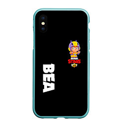 Чехол iPhone XS Max матовый BRAWL STARS BEA, цвет: 3D-мятный