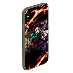 Чехол iPhone XS Max матовый KIMETSU NO YAIBA, цвет: 3D-темно-зеленый — фото 2