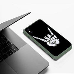Чехол iPhone XS Max матовый Rock, цвет: 3D-темно-зеленый — фото 2