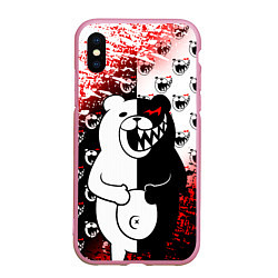 Чехол iPhone XS Max матовый MONOKUMA, цвет: 3D-розовый