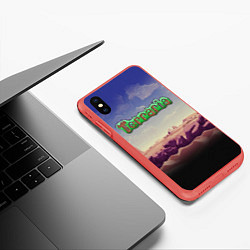 Чехол iPhone XS Max матовый Terraria, цвет: 3D-красный — фото 2