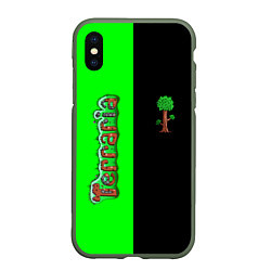 Чехол iPhone XS Max матовый Terraria, цвет: 3D-темно-зеленый
