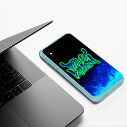 Чехол iPhone XS Max матовый Билли Айлиш, цвет: 3D-мятный — фото 2