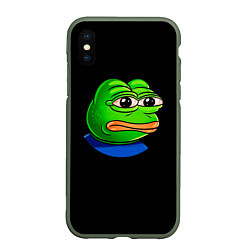 Чехол iPhone XS Max матовый Frog, цвет: 3D-темно-зеленый