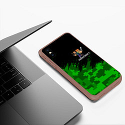 Чехол iPhone XS Max матовый MINECRAFT, цвет: 3D-коричневый — фото 2