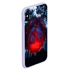 Чехол iPhone XS Max матовый Demogorgon Stranger Things, цвет: 3D-светло-сиреневый — фото 2