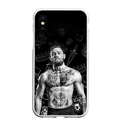 Чехол iPhone XS Max матовый CONOR McGREGOR, цвет: 3D-белый