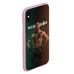 Чехол iPhone XS Max матовый Conor McGregor, цвет: 3D-розовый — фото 2