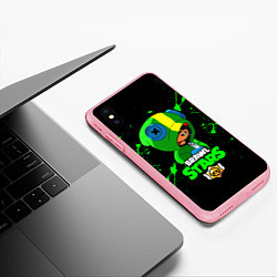 Чехол iPhone XS Max матовый Brawl Stars LEON, цвет: 3D-баблгам — фото 2