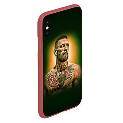 Чехол iPhone XS Max матовый Conor McGregor, цвет: 3D-красный — фото 2