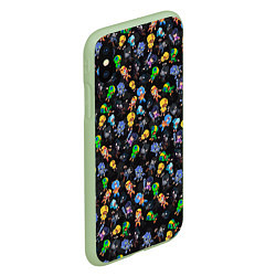 Чехол iPhone XS Max матовый BRAWL STARS LEON, цвет: 3D-салатовый — фото 2