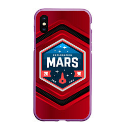 Чехол iPhone XS Max матовый MARS NASA, цвет: 3D-фиолетовый