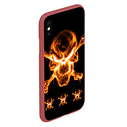 Чехол iPhone XS Max матовый Черепа, цвет: 3D-красный — фото 2