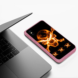 Чехол iPhone XS Max матовый Черепа, цвет: 3D-малиновый — фото 2