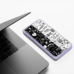 Чехол iPhone XS Max матовый LIL PEEP LOGOBOMBING, цвет: 3D-светло-сиреневый — фото 2