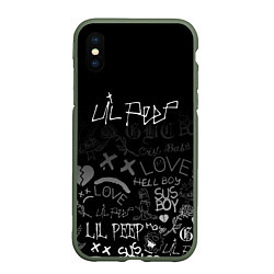 Чехол iPhone XS Max матовый LIL PEEP, цвет: 3D-темно-зеленый