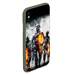 Чехол iPhone XS Max матовый Battlefield, цвет: 3D-темно-зеленый — фото 2