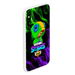 Чехол iPhone XS Max матовый BRAWL STARS LEON, цвет: 3D-белый — фото 2