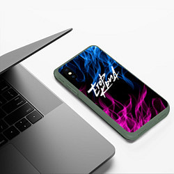 Чехол iPhone XS Max матовый ЕГОР КРИД, цвет: 3D-темно-зеленый — фото 2