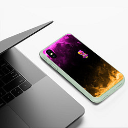 Чехол iPhone XS Max матовый Бравл Старс, цвет: 3D-салатовый — фото 2