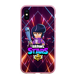 Чехол iPhone XS Max матовый BRAWL STARS BIBI, цвет: 3D-розовый