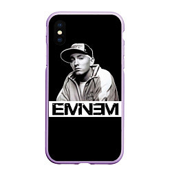 Чехол iPhone XS Max матовый Eminem, цвет: 3D-сиреневый