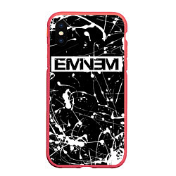 Чехол iPhone XS Max матовый Eminem, цвет: 3D-красный