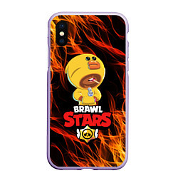 Чехол iPhone XS Max матовый BRAWL STARS SALLY LEON, цвет: 3D-светло-сиреневый