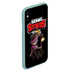 Чехол iPhone XS Max матовый Мортис Brawl Stars, цвет: 3D-мятный — фото 2