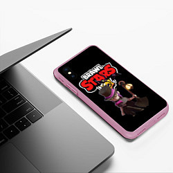 Чехол iPhone XS Max матовый Мортис Brawl Stars, цвет: 3D-розовый — фото 2
