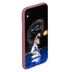 Чехол iPhone XS Max матовый Water polo, цвет: 3D-малиновый — фото 2