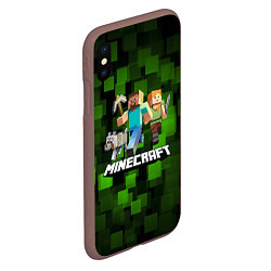 Чехол iPhone XS Max матовый Minecraft Майнкрафт, цвет: 3D-коричневый — фото 2