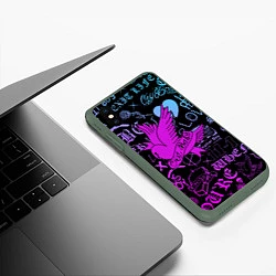 Чехол iPhone XS Max матовый LIL PEEP, цвет: 3D-темно-зеленый — фото 2