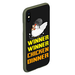 Чехол iPhone XS Max матовый Winner Chicken Dinner, цвет: 3D-темно-зеленый — фото 2