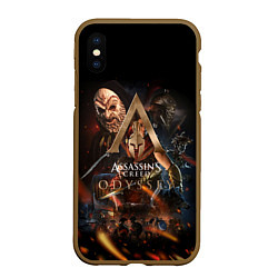 Чехол iPhone XS Max матовый ASSASSINS CREED, цвет: 3D-коричневый