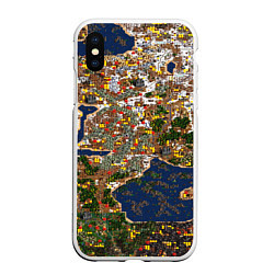 Чехол iPhone XS Max матовый Герои 3 Карта, цвет: 3D-белый