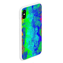 Чехол iPhone XS Max матовый Красочная текстура, цвет: 3D-белый — фото 2