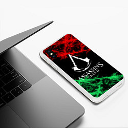 Чехол iPhone XS Max матовый Assassin’s Creed: Red & Green, цвет: 3D-белый — фото 2