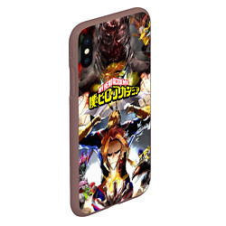 Чехол iPhone XS Max матовый MY HERO ACADEMIA коллаж из героев, цвет: 3D-коричневый — фото 2