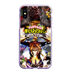 Чехол iPhone XS Max матовый MY HERO ACADEMIA коллаж из героев