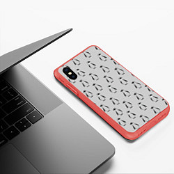 Чехол iPhone XS Max матовый Нашествие пингвинов, цвет: 3D-красный — фото 2