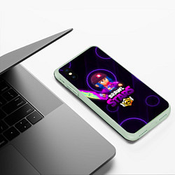 Чехол iPhone XS Max матовый Brawl Stars Heroine Bibi, цвет: 3D-салатовый — фото 2