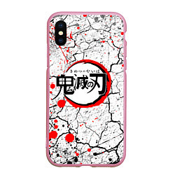 Чехол iPhone XS Max матовый KIMETSU NO YAIBA, цвет: 3D-розовый