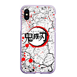 Чехол iPhone XS Max матовый KIMETSU NO YAIBA, цвет: 3D-светло-сиреневый