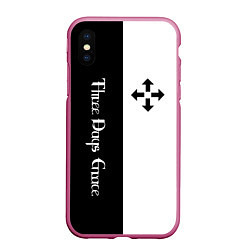 Чехол iPhone XS Max матовый Three Days Grace, цвет: 3D-малиновый